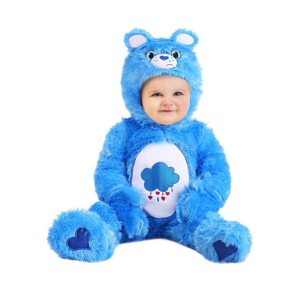Care Bears Grumpy Bear Costume for Infants, Blue Bear One-piece for Babies, Fuzzy Bear Jumpsuit for Halloween 6/9 Months