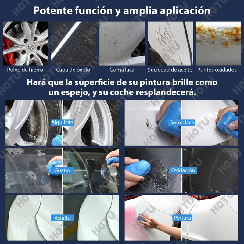 Hotu Barra Arcilla Descontaminante Auto Pack 6x100g Limpieza Efectiva