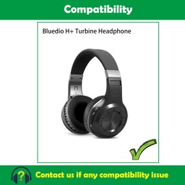 ACCOUTA Ear Pads Compatible with Bluedio H+ Turbine H+ Headphones Ear Pads Replacement with Softer Protein Leather and Memory Foam