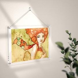 NIUBEE Clear Acrylic Picture Frame 8.5x11 inches, Wall Hang or Table Display Photo Frame with Hardware(Full Frame is 9.5x13.5 inches)