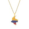 LUTAKU Colombia Map and Flag Necklace for Women Men, Colombian
