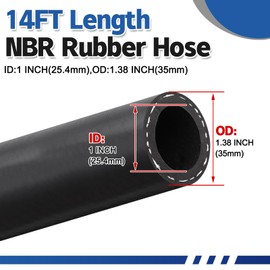 Boltigen 14FT 1inch Fuel Transfer Hose, Farm Pump Tank Tube Fuel Hose for Dispensing Diesel Fuel, Gasoline, Grease, Kerosene, Petroleum Oils