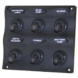 Unified Marine 50031297 SeaSense Wave Design 6 Gang Switch Panel,