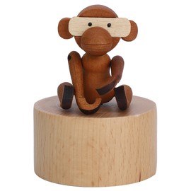 Animal Wooden Clockwork Music Boxes Children Kid Birthday Holiday Gifts AccessoriesGibbon