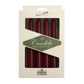 Cereria Di Giorgio - 6 Candele Coniche Laccate - Ø 2.2 cm h. 21 cm - Bordeaux