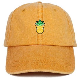 Armycrew Youth Kid's Pineapple Patch Pigment Dyed Soft Cotton Washed Low Profile Cap - Mango