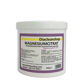 Magnesiumcitrat Pulver 200g - Tri-Magnesium-Citrat anhydrat - wasserfrei - Pharmaqualität aus Deutschland - hoher Magnesiumgehalt 16% - Gentechnikfrei - ohne Zusatzstoffe