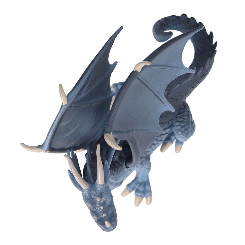 Dragon Model Figure Blue Plastic Vivid Cute Style Educational Dragon