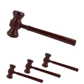 AUEAR, 4 Pack Wooden Judge Gavel Mini Judge Gavels Judge Auction Sale Wooden Gavel Judgment Gavel Prop for Cosplay Party Judge Costume Accessories(Color B)