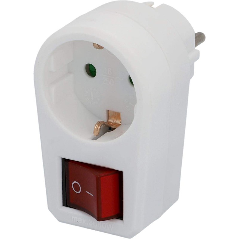 UNITEC Schuko Extension Socket with White Switch