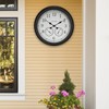 AcuRite 75473 24-inch Weathered Black Wall Clock with Thermometer and
