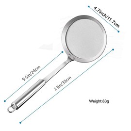 AIYoo 2 Pack Filter Spoon,Stainless Steel Fine Wire Mesh Oil Filter Deep Fat Fryer Skimmer Spoon Soup Residue Oil Strainer Colander Spoon Non-Slip Lightweight Kitchen Tool