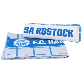 FC Hansa Rostock Tea Towels, Tea Towel, Set of 2, white-blue
