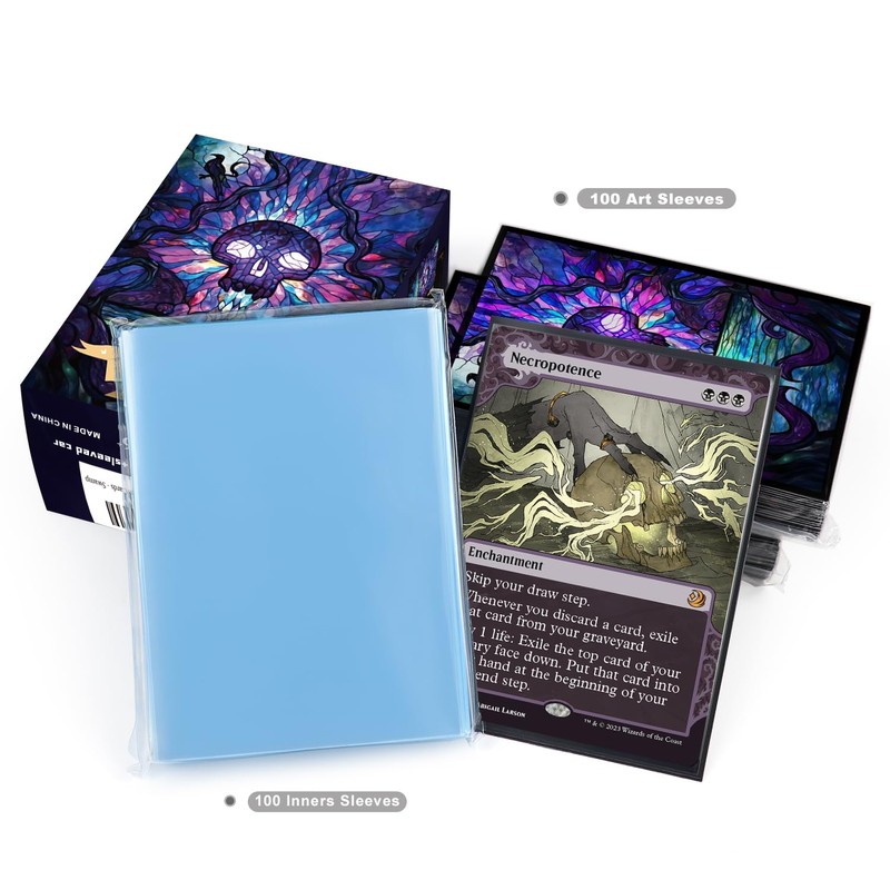 Katomula 100 MTG Card Sleeves with 100 Inner Sleeves, Textured
