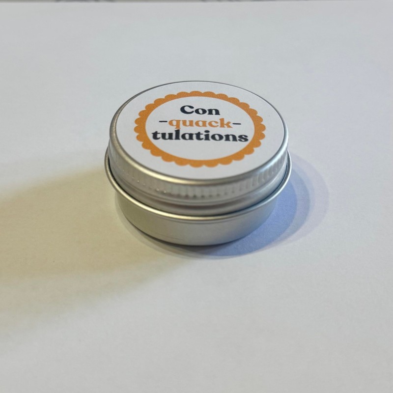 'Con-quack-tulations' graduation gift | Cute minitature plastic duck wearing grad