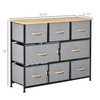 HOMCOM 8-Drawer Dresser, 3-Tier Fabric Chest of Drawers, Storage Tower
