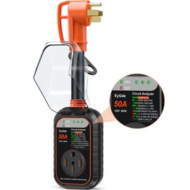 EyGde RV Surge Protector 50 Amp, RV Circuit Analyzer with Waterproof Cover, RV Accessories Power Voltage Protection Guard for Camper Travel Trailers