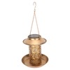 Hanging Bird Feeder Solar Powered Light Hollow Design Sturdy Stable