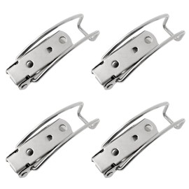 VAKTOK 4PCS Spring Loaded Toggle Latch Hasp Iron Plated Nickel Silver Catch Hasp Clamp Clip Lock Safe Simple and Strong is The Perfect Accessory for Practical Use