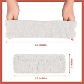 Chuangdi 3 Pieces Headband Set - Elastic Head Wrap for Makeup, Washing Face, Yoga, Sports, Shower, Women and Girls (White)