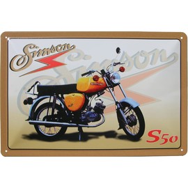 Retro Tin Sign Simson DDR Moped Scooter ONostalgia (20 x 30 cm, Simson S50 Tin 222)