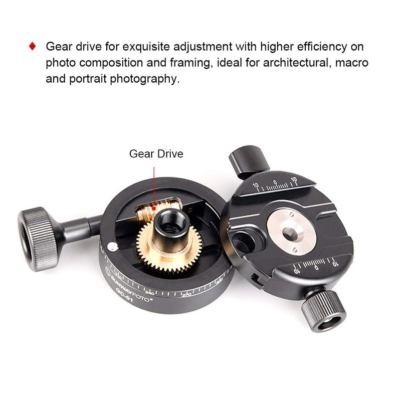 SUNWAYFOTO GC-01 Geared Head Professional Panoramic Tripod Head Geared Head