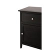 Glory Furniture Izzy 1 Drawer 1 Door Nightstand in Black