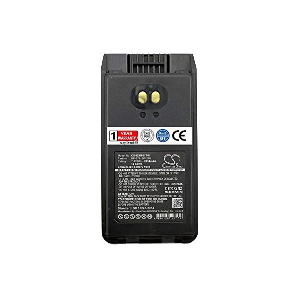 Replacement Battery for ICOM F1000 F1000D F1000S F1000T F2000 F2000D