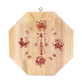 better us 6 Inch Chinese Bagua Mirror Feng Shui Wood Mirror (Convex)