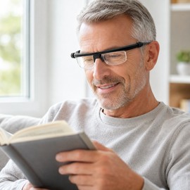 Adjustable Reading Glasses with Variable Focus Lens – +3D to +6D Zoom Eyewear for Reading, Screens and Close-Up Tasks