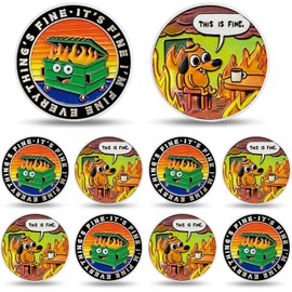 IELCJJ 10PCS Dumpster Fire Coin - Creative Dog Dumpster Fire Box Encouragement Incentive Awards Token Inspirational Hilarious Medallion Funny Office Gifts for Office Parties and Appreciation