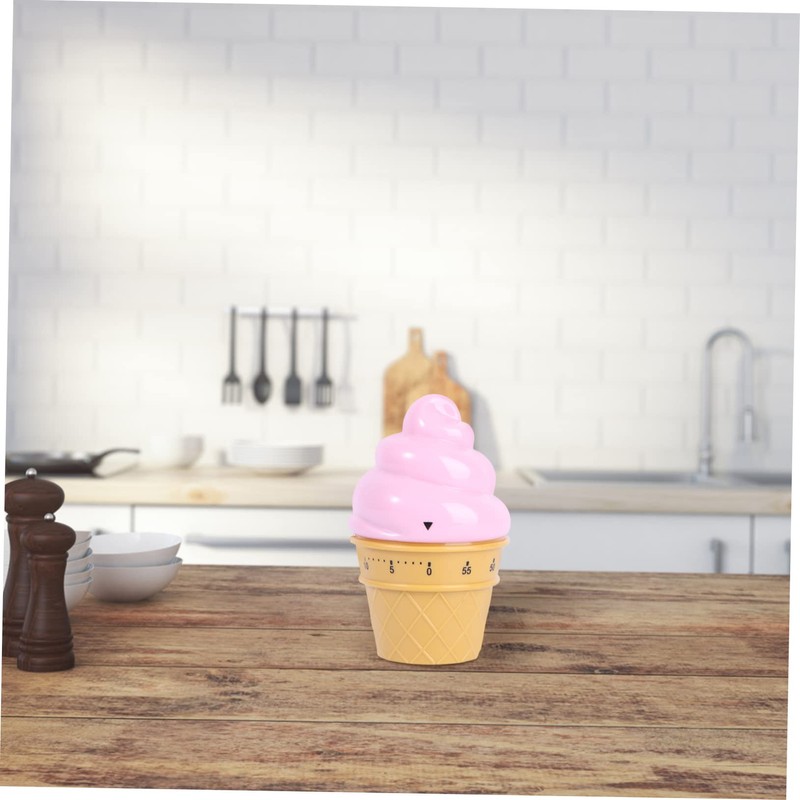 iplusmile 1Pc Pink Ice Cream Mechanical Timer Wind Up Cooking