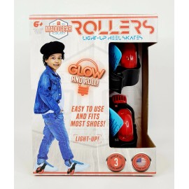 Madd Gear Rollers Light-Up Heel Skates, Red & Blue, Motion Powered LED Wheels