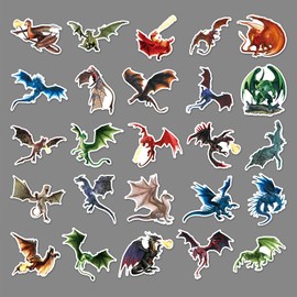 100PCS Stickers for Dragon,Dragon Stickers,Teens Boys and Girls Sticker Pack Vinyl Skateboard Guitar Door Laptop Luggage Car Bike Water Bottle Birthday Party Supplies Stickers