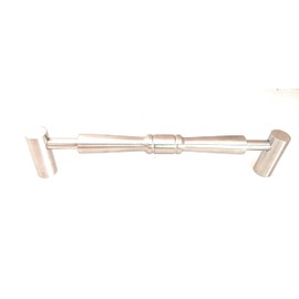 ssiskcon Stainless Steel Solid Barn Door Handle Sliding Push Pull 16mm x 8 inch 32D Satin with Escutcheon Rosette (Omega) Pack of 1