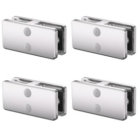 Railing Glass Clamp, 4 Pack Stainless Steel 304 Adjustable 180° Clips for Frameless Railing, Staircase, Balcony, Corner Brackets, Glass Holder Perfect for Balusters, and Railing Systems