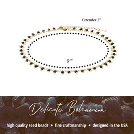 NTLX Pulsera de tobillo para mujer – Tobilleras para mujer y niña – Bohemia Boho verano playa vacaciones desgaste – Cadena chapada en oro & colorido diseño de gota de semillas – Caja de regalo incluida