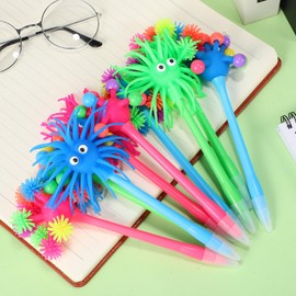Toyvian 9pcs Stress Ball Ballpoint Pens Fun Pens Sea Urchin Ballpoint Pen Silly Pens Cute Sea Urchin Shaped Pens Soft Rubber Monster Pens Cartoon Ballpoint Ink Gel Pens Christmas Pen Gifts