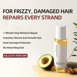 NOUGAT Rejuvenating Hair Oil, Deep Moisturizing, Non-Greasy, Instantly Smooth and Lustrous Hair, Moroccan Oil & Marula Oil, Long-lasting Aroma