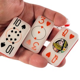 Poker Dominoes - Cardian Brand Domino Playing Cards - Standard 52 Poker Card Faces w/2 Jokers, Two-Tone Black, Blue or red Back - Made in USA