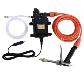 Portable Electric Pressure Washer Double Pump 12V High Pressure Powerful Washing Kit with 20 Feet Hose for Cars Home Garden