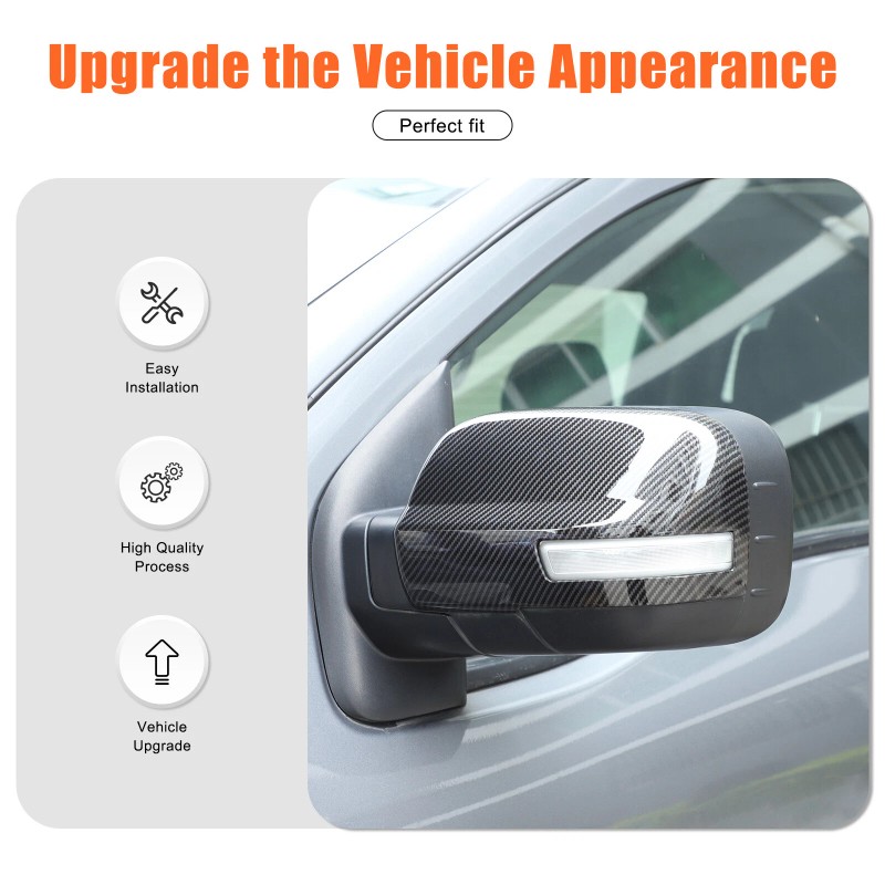 Carbon Side Rearview Mirror Cover Cap For Nissan TITAN 2016-2023