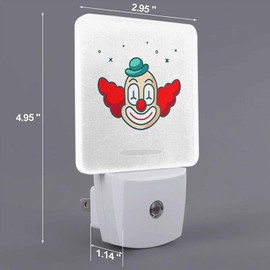 Chrobak LED Night Light,Fun Art Cute Clown Head LED Night Light Plug into Wall with Dusk to Dawn Light Sensor White Energy Efficient Nightlight for Bedroom Bathroom Hallway Living Room Kitchen