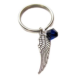 Archangel Zadkiel Angel Wing Charm Crystal Keychain Bag Charm, Guardian Angel Gift