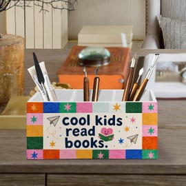 Kids Classroom Book Lover Pen Pencil Holder for Desk Accessories