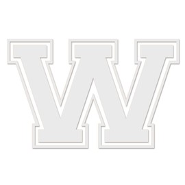 Letter W Varsity - Vinyl Decal for Outdoor Use on Cars, ATV, Boats, Windows and More - White 5 Inches Tall by 8 Inches Wide