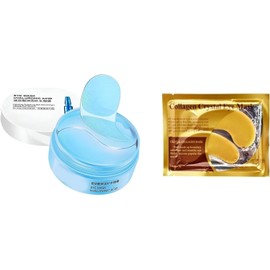 Parches Ojos Acido Hialuronico y Colageno para Ojeras y Bolsas, Tratamiento Contorno de Ojos Hidratante, 30 Pares Parches Hidrogel (60 Piezas) Incluye Par 24K