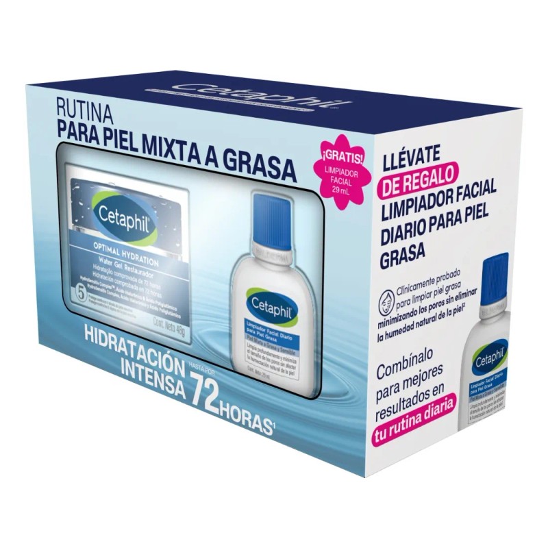 Cetaphil Kit Water Gel 48 g y Limpiador Facial 29