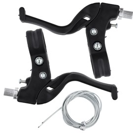 Ziyonix Brake Lever, 1 Pair Children's Bicycle Brake Lever, Bicycle Brake Handle with 2 Brake Cable Cores for Mountain Bike/MTB, Black