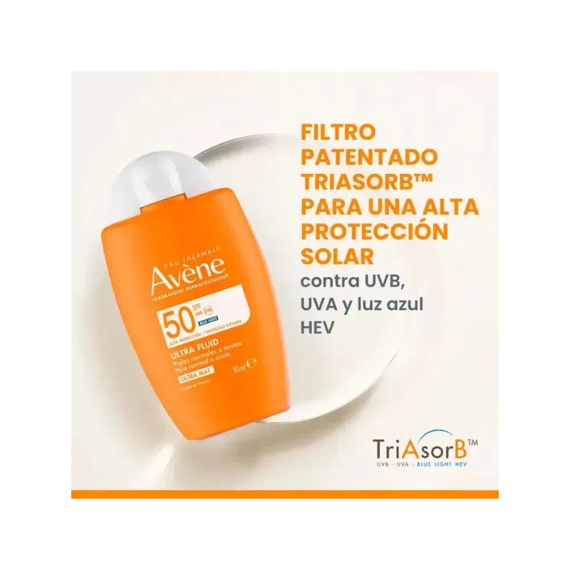 Protector Solar Facial Avne Ultra Fluid FPS 50 Oil Control